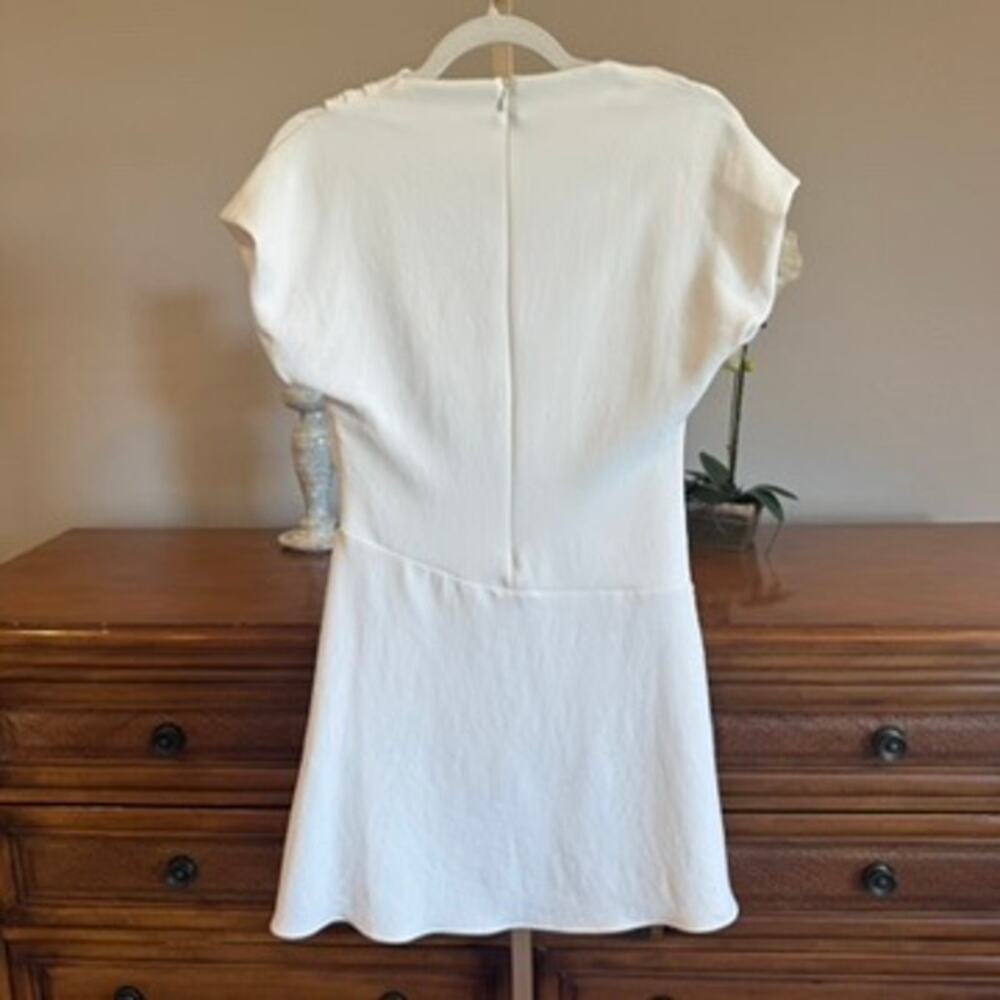 Zara Draped Mini Dress White NWT Size M Paris Purchase - Picture 5 of 7